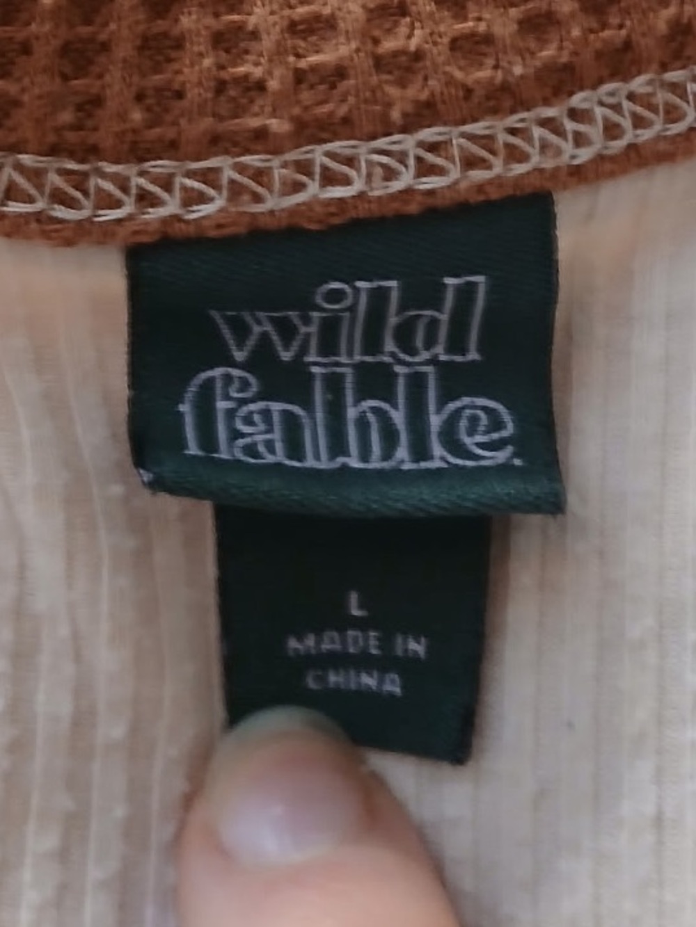 wild fable Pink and Brown Ribbed Colorblock Crop Top - Picture 3 of 6